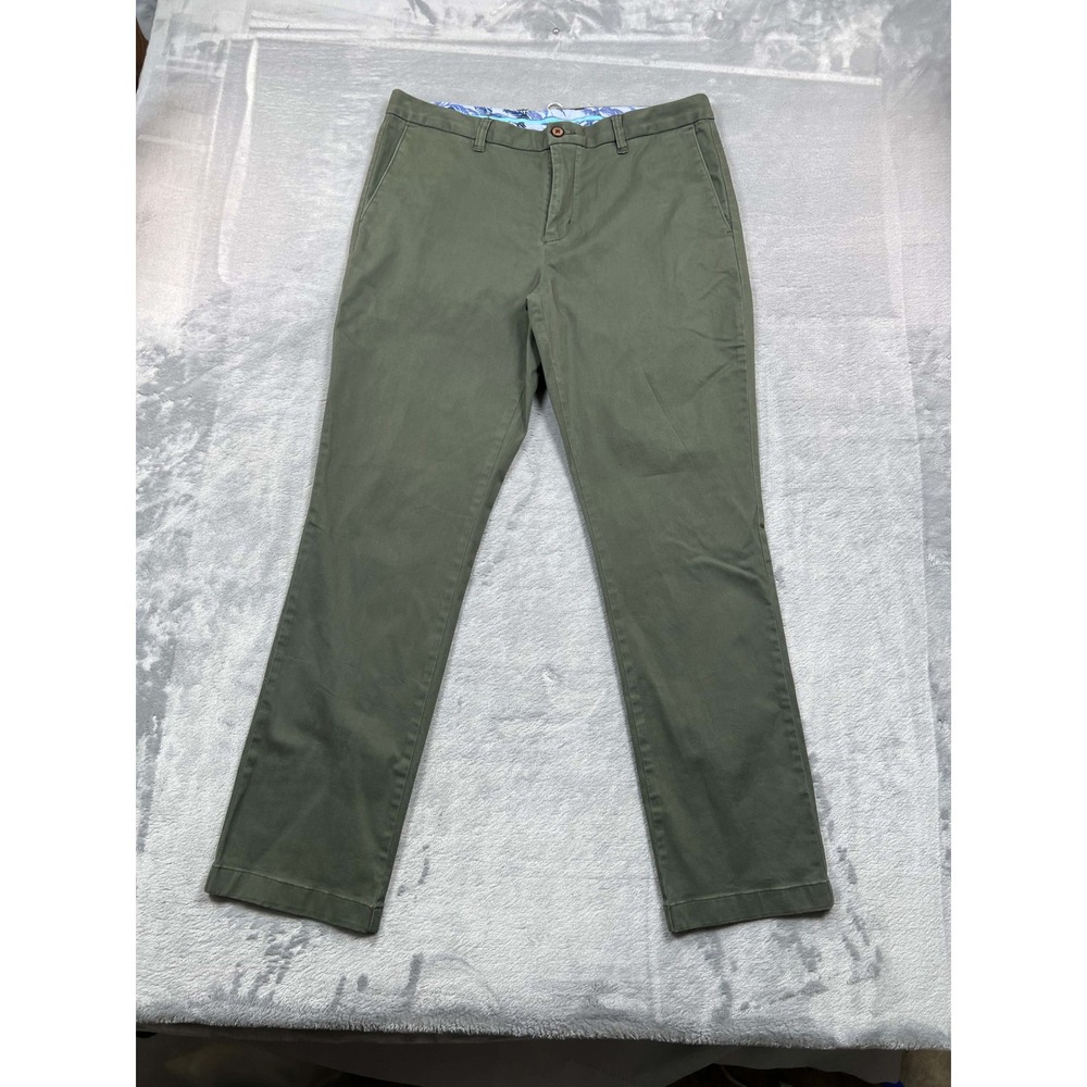 Tommy Bahama Chinos Mens 36x32 Olive Green Boracay Cotton Tencel Stretch Pants